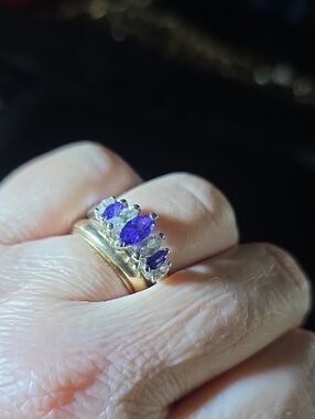Purple Marquise Stone Cluster Ring